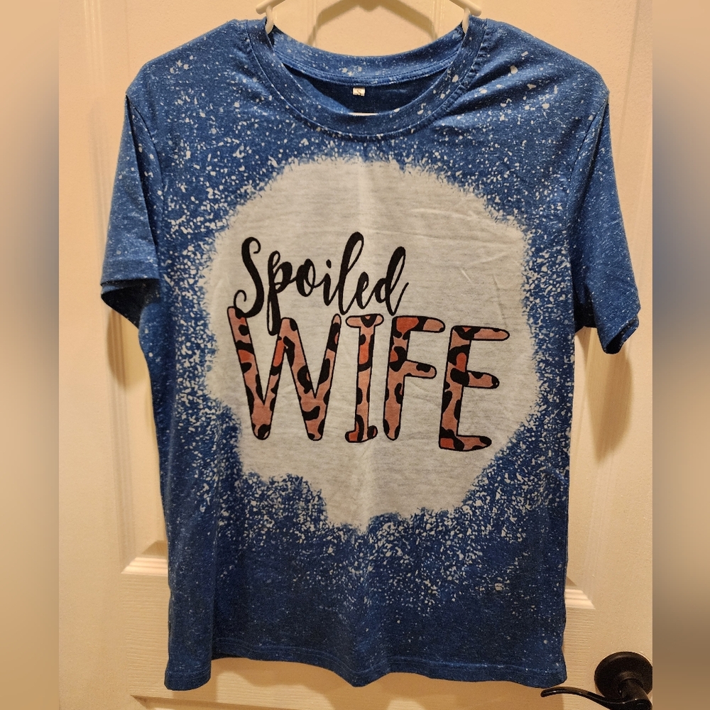 Blue 'Spoiled Wife' Graphic T-Shirt *K34.5